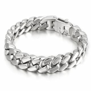 Srebrna Bransoleta Pancerka z Cyrkonią Stainless Steel (13 mm)