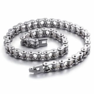 Srebrny Łańcuch o splocie Bike Chain stal 316L