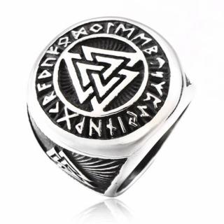 Sygnet Nordycki Srebrny Symbol Valknut Stal 316L