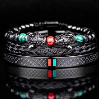 Zestaw Set Czarnych Bransoletek Jaguar Bangle (3 szt.)