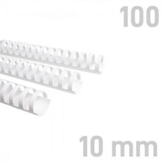 Grzbiety plastikowe O.COMB 10 mm biały 100 sztuk