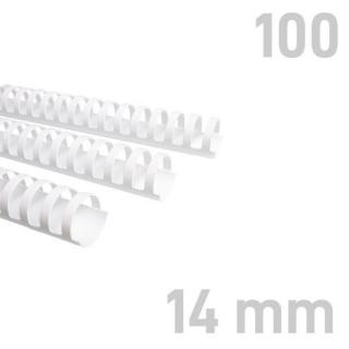 Grzbiety plastikowe O.COMB 14 mm biały 100 sztuk
