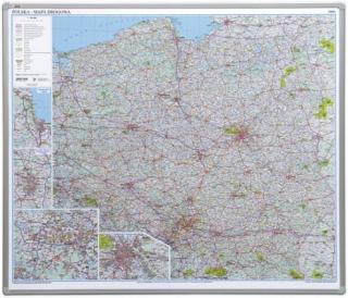 Tablica Mapa drogowa Polski 2x3 magnetyczna 102 x 120 cm