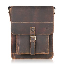 Torba męska listonoszka skórzana na ramię vintage Paolo Peruzzi T-91-HBR