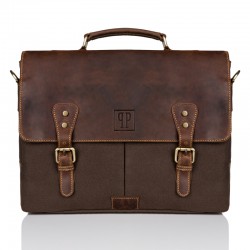 Torba męska na ramię brązowa vintage skórzana Paolo Peruzzi T-07-BR