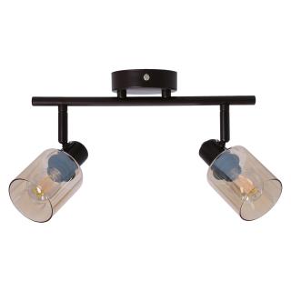 Agra lampa sufitowa brunatny 2x40W E14 klosz bursztynowy, czarny
