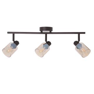 Agra lampa sufitowa brunatny 3x40W E14 klosz bursztynowy, czarny