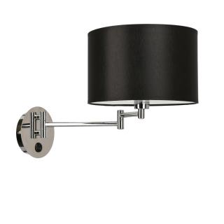 Alexia lampa kinkiet chromowy 1x40W E14 abażur czarny, chromowy, abażur czarny