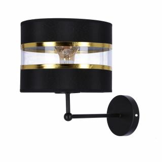 Andy lampa kinkiet czarny 1x40W E27 abażur czarny+złoty, czarny + złoty
