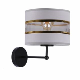 Andy lampa kinkiet czarny 1x40W E27 abażur szary+złoty