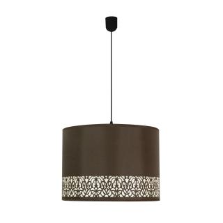Arabesca lampa wisząca czarny 33x33x24 1x60W E27 abażur brązowy