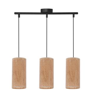 Aragona lampa wisząca czarny 3x60 E27 abażur korkowy, czarny, abażur korkowy