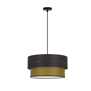 Arezzo lampa wisząca czarny 1x60W E27 abażur czarny+oliwkowy, czarny + oliwkowy