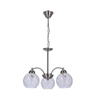 Baida lampa wisząca satynowy 3x60W E27 klosz matowo transparentny, satynowy, klosz matowo transparentny