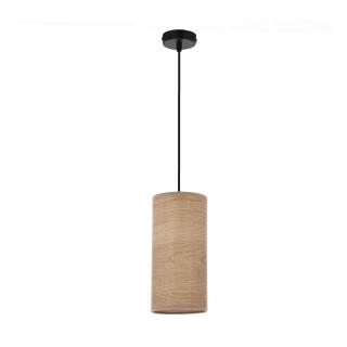 Ballo lampa wisząca czarny 1x60 E27 abażur orzechowy, czarny + orzechowy
