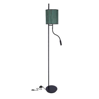 Bendi lampa podłogowa czarny 1x40W E27+3W LED 4000K abażur zielony, czarny + zielony