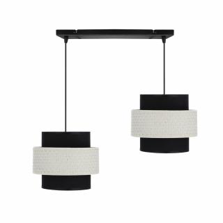 Benta lampa wisząca czarny 2x40W E27 abażur czarny+kremowy