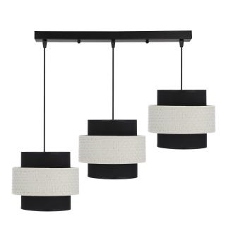 Benta lampa wisząca czarny 3x40W E27 abażur czarny+kremowy