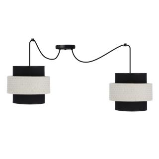 Benta p lampa wisząca czarny 2x40W E27 abażur czarny+kremowy