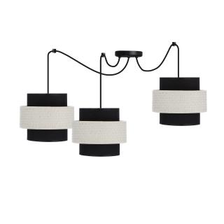 Benta p lampa wisząca czarny 3x40W E27 abażur czarny+kremowy