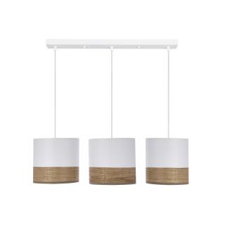 Bianco lampa wisząca biały 3x40W E27 abażur biały+orzechowy, biały + orzechowy