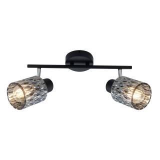 Bill lampa sufitowa listwa czarny 2x40W E27 klosz dymiony