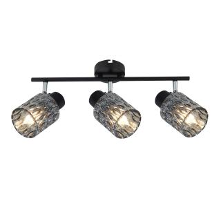 Bill lampa sufitowa listwa czarny 3x40W E27 klosz dymiony