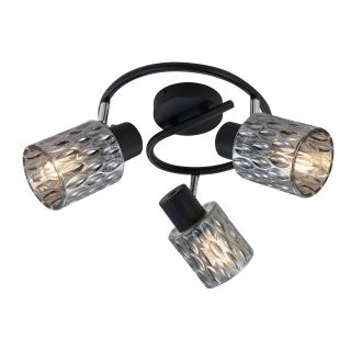 Bill lampa sufitowa spirala czarny 3x40W E27 klosz dymiony