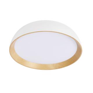 Calabria lampa sufitowa plafon biało drewniany 24W LED 40x32 cm klosz biały
