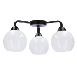Caldera lampa sufitowa ampla czarny 3x60W E27 klosz biały, czarny + biały