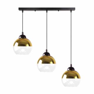 Contessa lampa wisząca czarny 3x40 E27 klosz złoty, czarno złoty