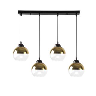 Contessa lampa wisząca czarny 4x40 E27 klosz złoty, czarno złoty