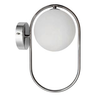 Cordel lampa kinkiet chromowy 1x28W G9 klosz biały, srebrny