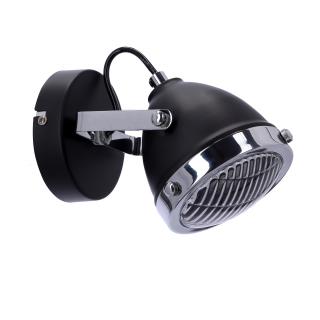 Crazy lampa kinkiet czarny 1x15W GU10 klosz bezbarwny, czarny+chromowy+bezbarwny