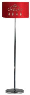Decor lampa podłogowa czerwona 1x60W E27 + abażur 77-30729, czerwony