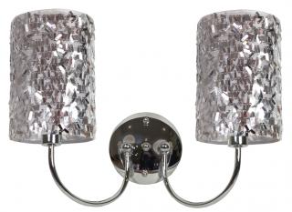 Deimos kinkiet chromowy 2x40W E14 abażur czarny, czarny + chromowy