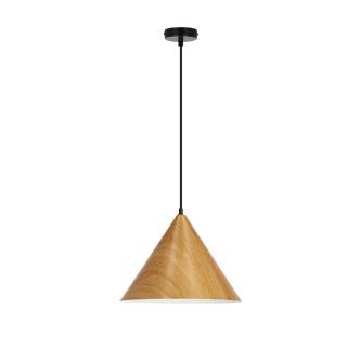 Dunca lampa wisząca 32 czarny 1x40 E27 klosz jasny dębowy