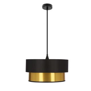 ERNA lampa wisząca satynowy 1x60W E27 abażur czarny+złoty, czarny + złoty