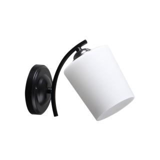 Esnyr lampa kinkiet chromowy+czarny 1x40 E27 klosz biały