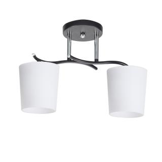 Esnyr lampa sufitowa chromowy+czarny 2x40 E27 klosz biały