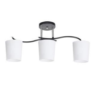 Esnyr lampa sufitowa chromowy+czarny 3x40 E27 klosz biały