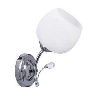 Estar lampa kinkiet chromowy 1x40W E27 klosz biały, chromowy + biały