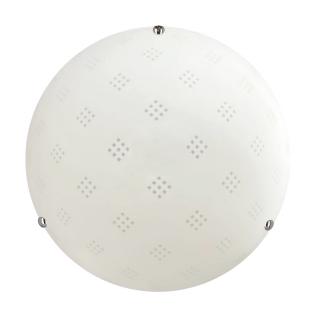 Fanusa lampa sufitowa plafon 30chromowy 1x60W E27 klosz biały z wzorem