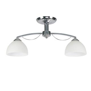Filona lampa sufitowa chromowy 2x40 E27 klosz biały, chromowy, klosz biały