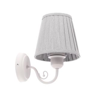FIREZ lampa kinkiet biały 1x40W E27 abażur szary, biało szary