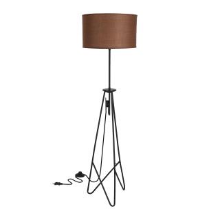 Float lampa podłogowa czarna 1x60W E27 abażur brązowy, czarny+ brązowy