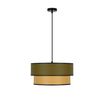 Grado lampa wisząca czarny 1x40W E27 abażur oliwkowy+musztardowy, czarny, oliwkowy + musztardowy