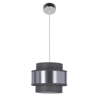 Hare lampa wisząca chromowy 1x60W E27 abażur szary+srebrny, chromowy, szary + srebrny