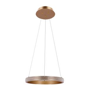 Hashim lampa wisząca 40cm złoty 22W LED klryształki bezbarwne