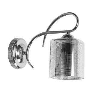 Italo lampa kinkiet chromowy 1x40W E27 klosz srebrny, chromowy + srebrny